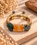 Earth & Amber Stone Bracelet