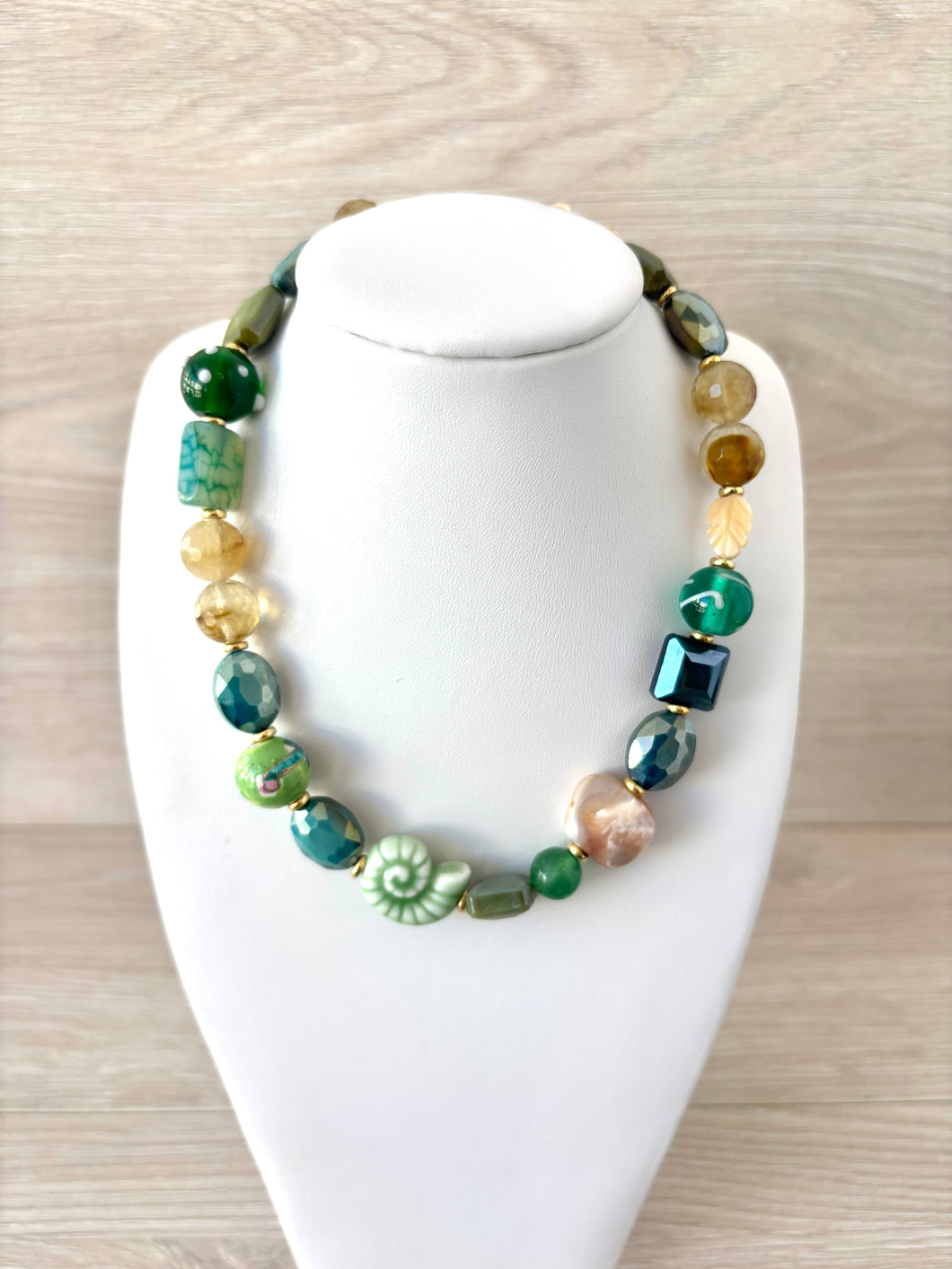 colorful crystal stone necklace