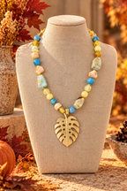 Golden Monstera Necklace