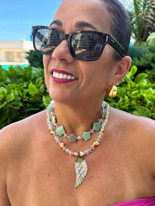 necklace with Turkish stones and colored crystals