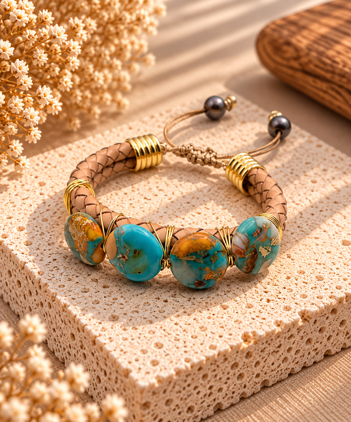 Turquoise Mosaic Stone Bracelet