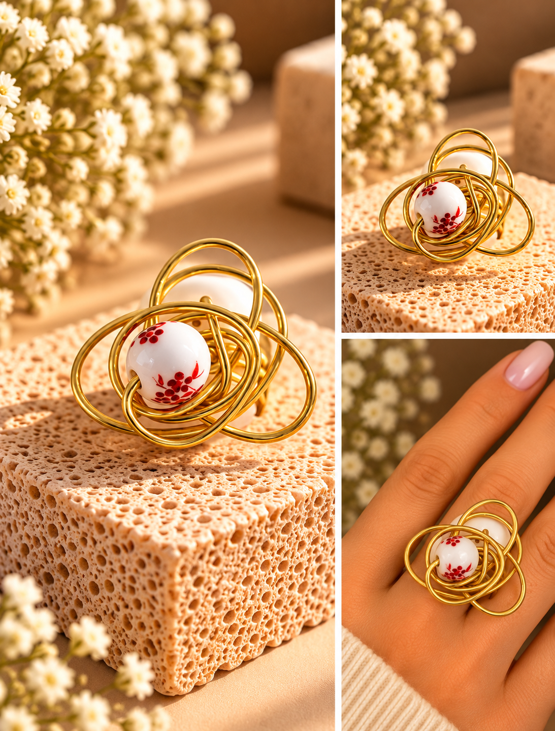 Crimson Blossom Ring