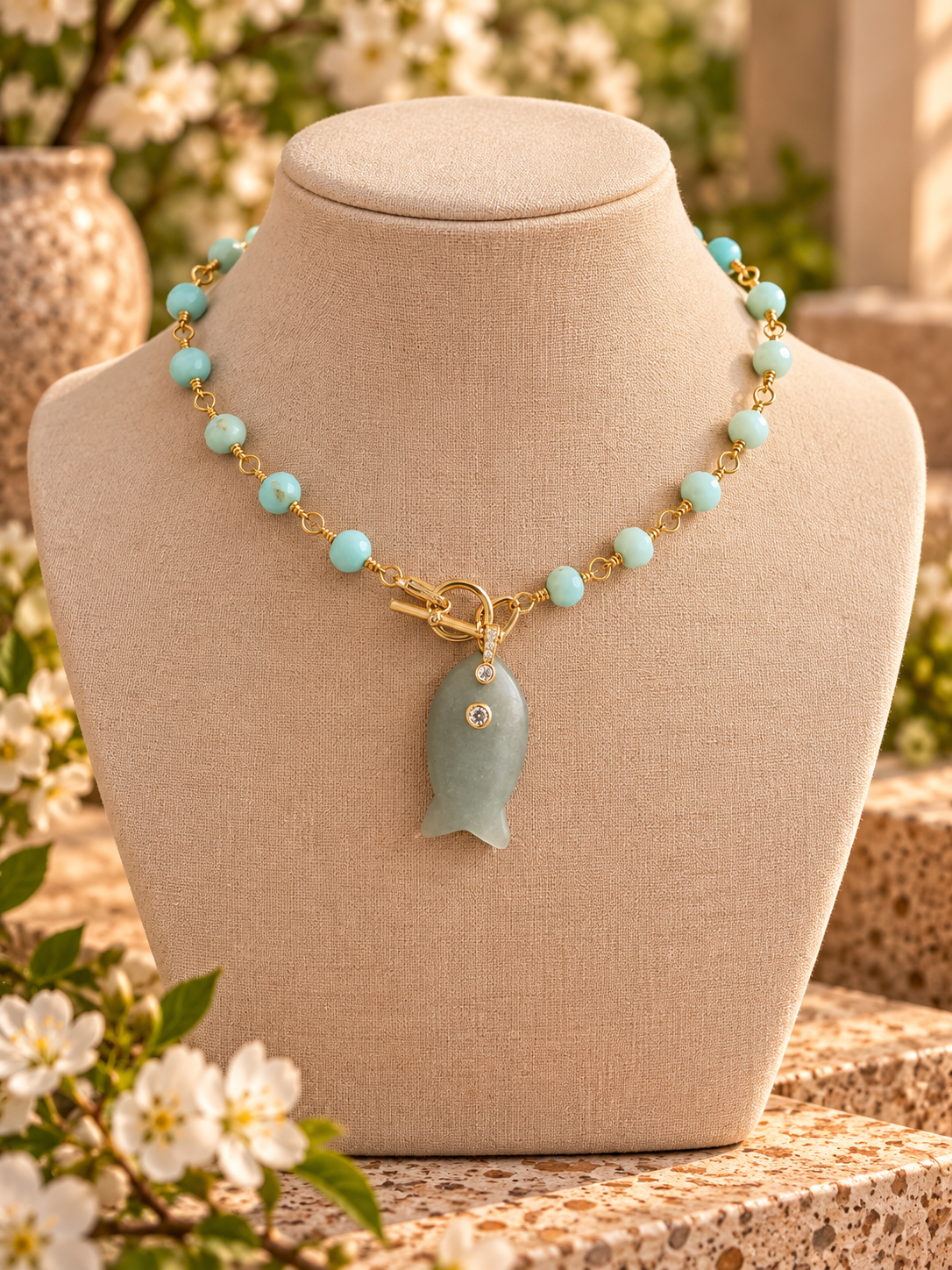 Ocean Whisper Turquoise Fish Necklace