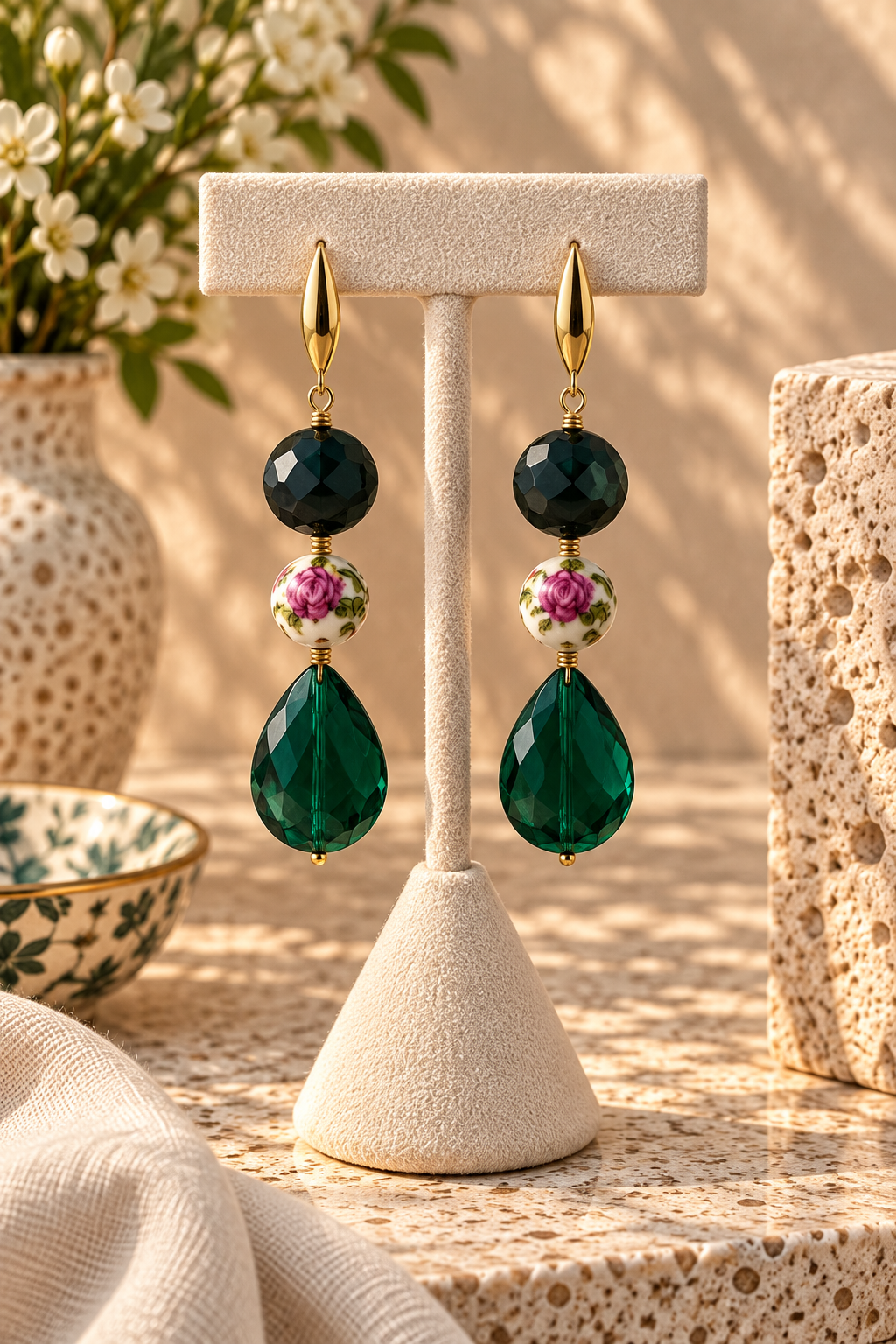 Emerald Garden Drop Earrings