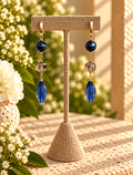 Sapphire Nights &amp; Smoky Crystal Drop Earrings