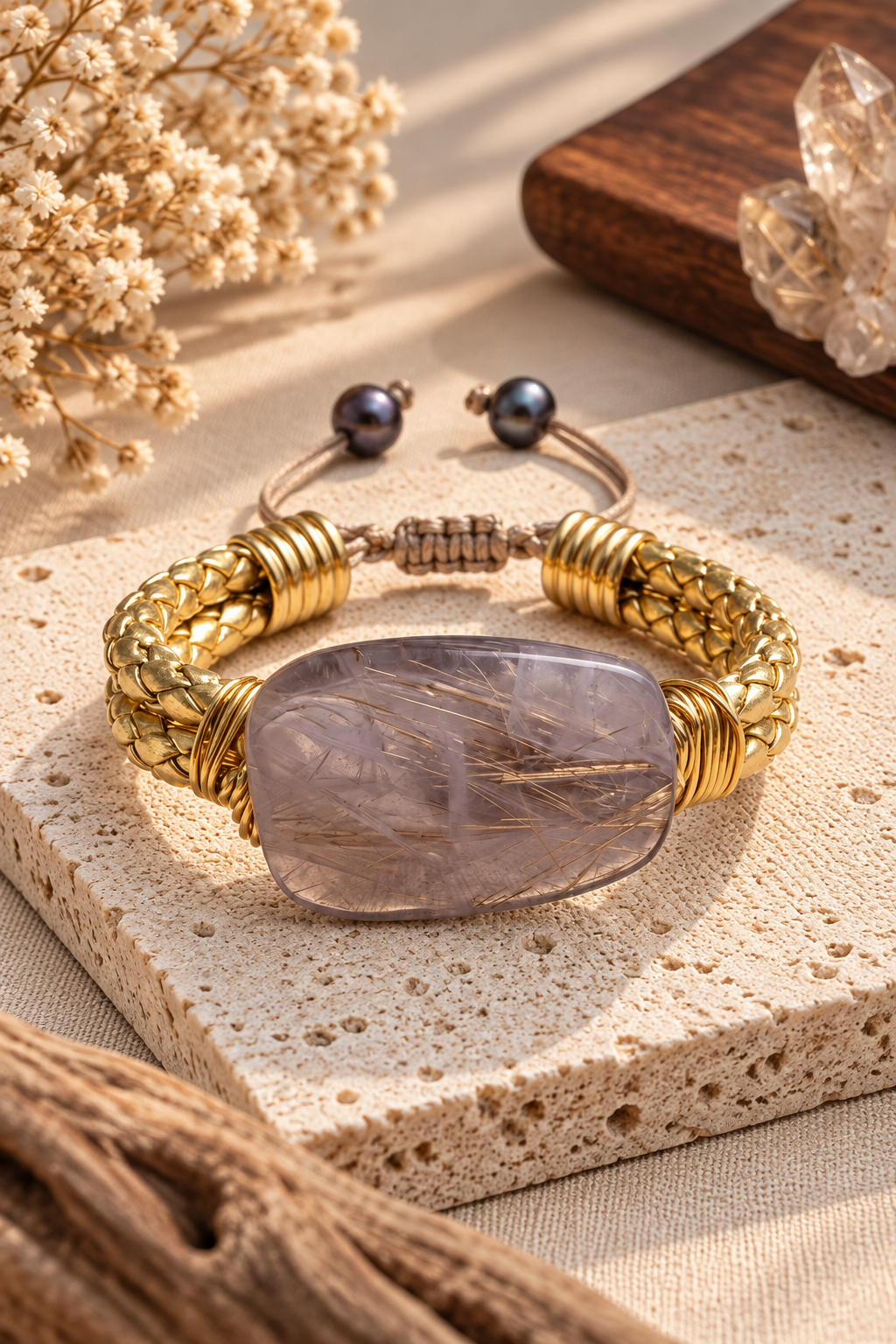 Golden Threads Quartz Bracelet