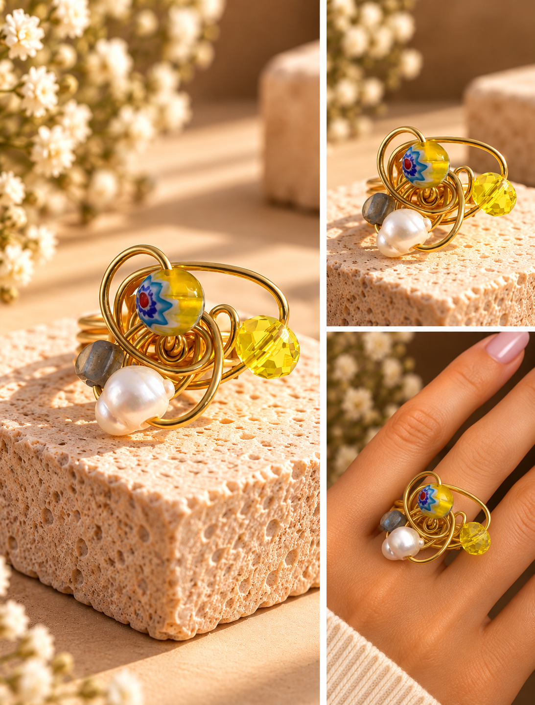 Golden Sunshine Statement Ring