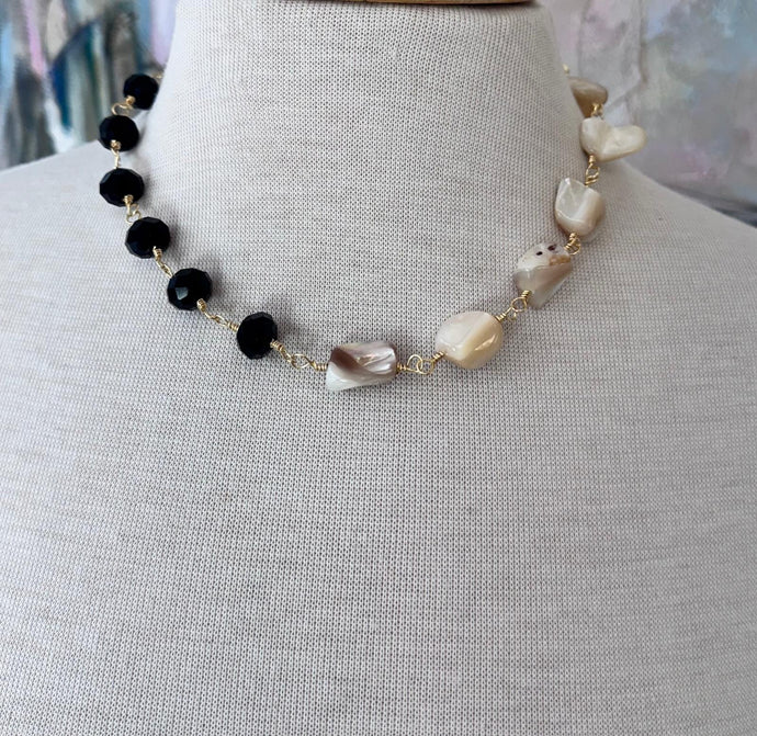 necklace with Turkish stones and seashells