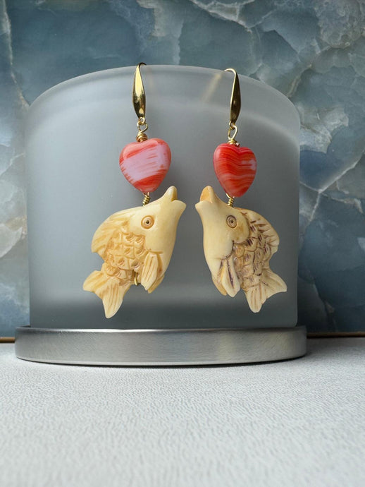 multicolored Turkish sea stone earrings