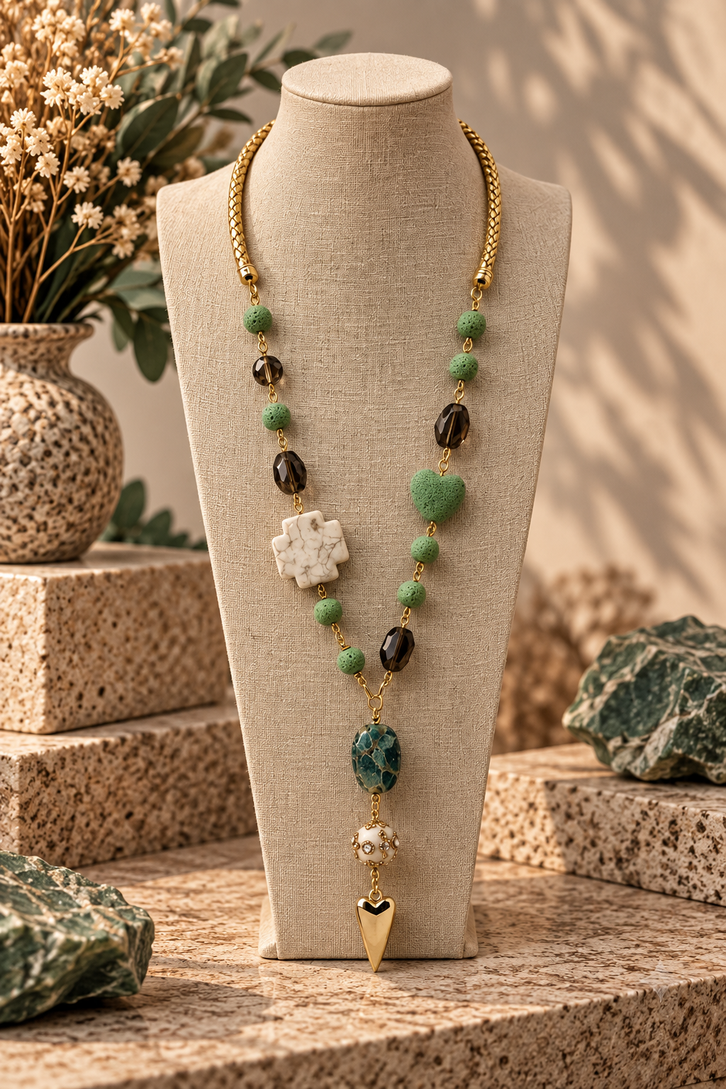 Verdant Heart Drop Necklace