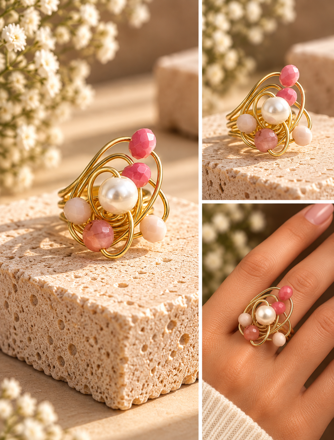 Blushing Pearl Statement Ring