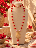 Red Wanderer Eye Long Necklace