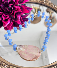 Load image into Gallery viewer, Rosary necklace, with long colorful Turkish stones and a seashell-shaped stone