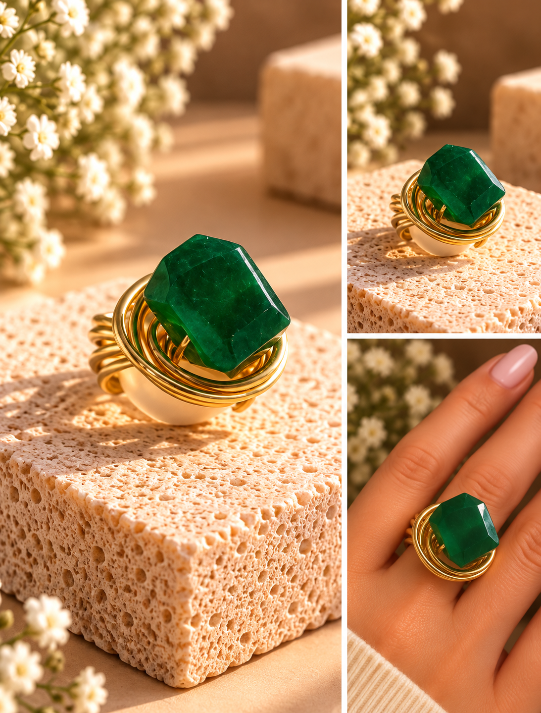 Emerald Essence Statement Ring