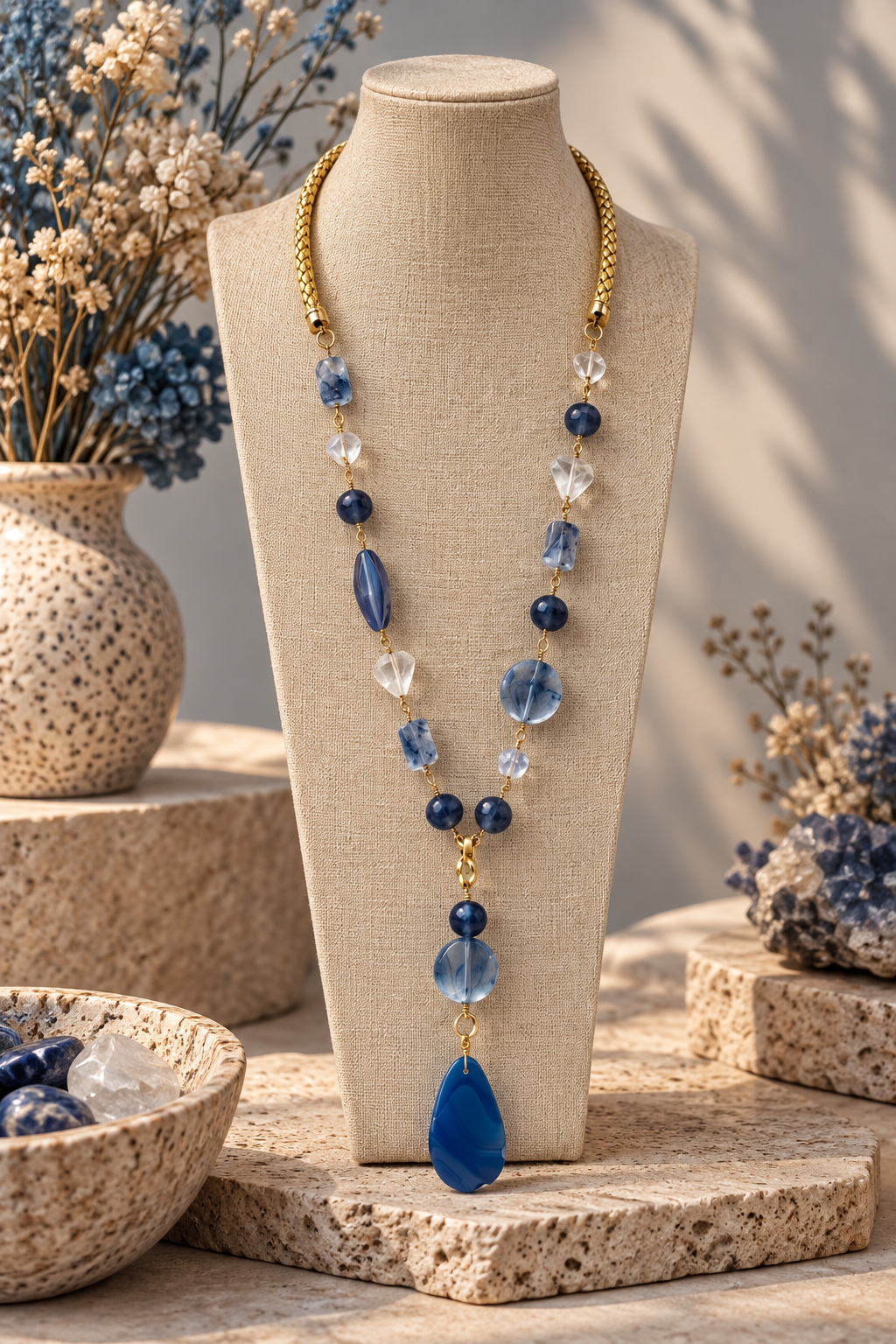 Blue Serenity Drop Necklace