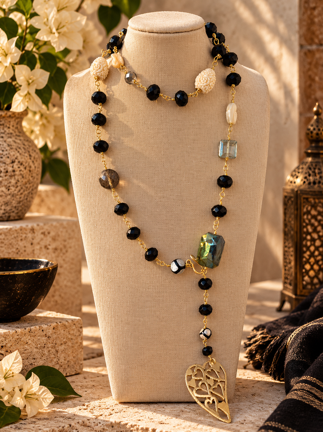 Midnight Heart Long Necklace
