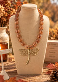 Golden Dragonfly Statement Necklace