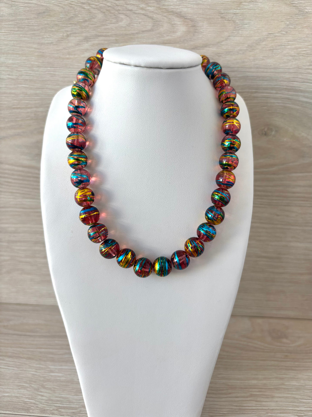 Necklace with colorful Turkish crystal stones