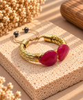 Fuchsia Duo Stone Bracelet