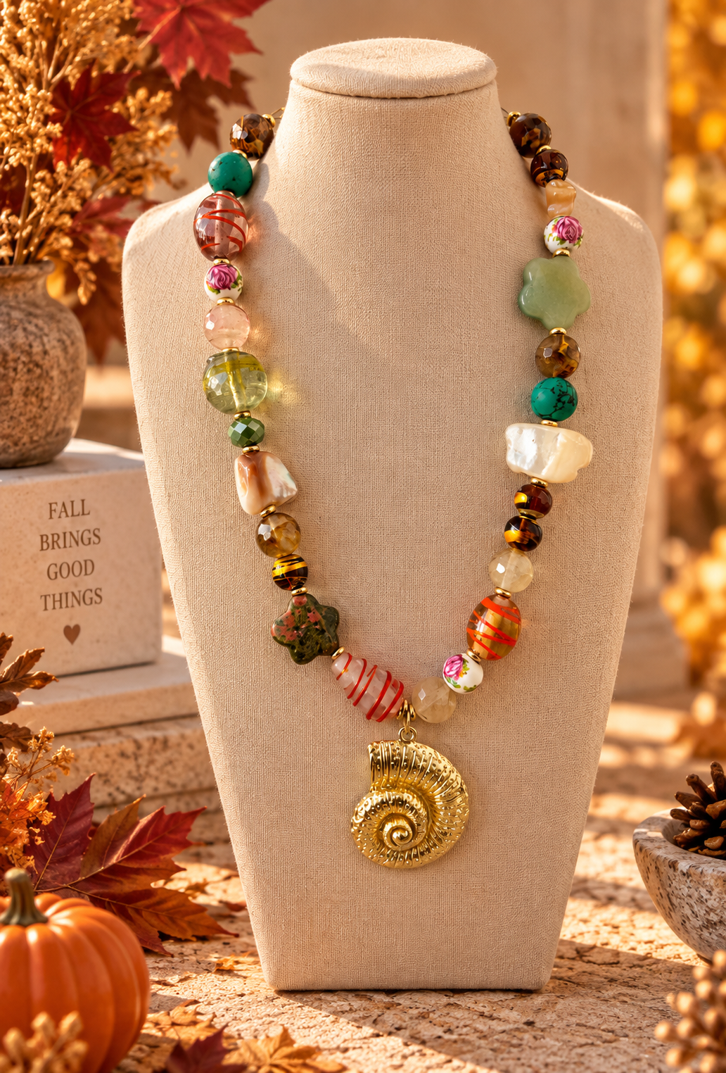 Golden Harvest Shell Necklace