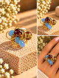 Amber & Sky Handmade Statement Ring