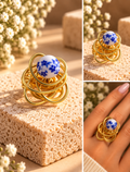 Blue Blossom Statement Ring