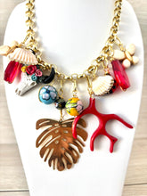 Load image into Gallery viewer, Necklace with blue crystal stones and exotic stones