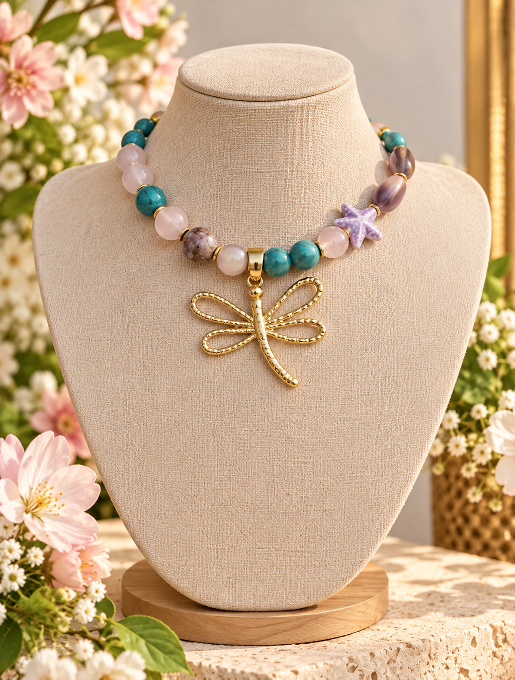 Spring Dragonfly Choker Necklace