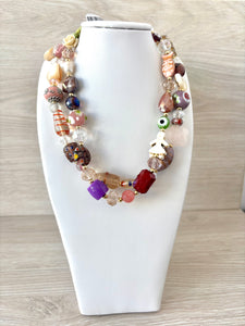 Necklace with colorful crystal stones
