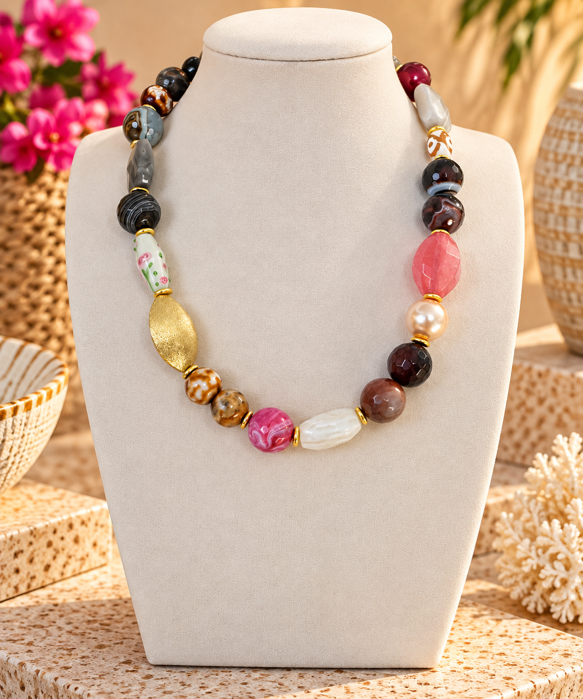 Wild Rose Mosaic Necklace