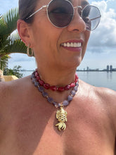 Load image into Gallery viewer, necklace with pink and purple Turkish crystal stones