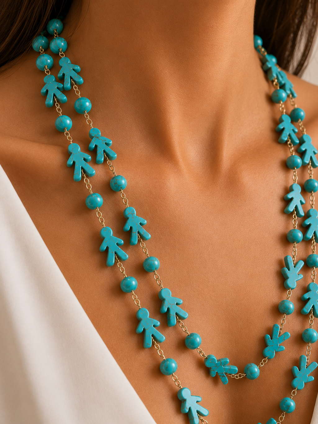 Blue Stone Mom Necklace