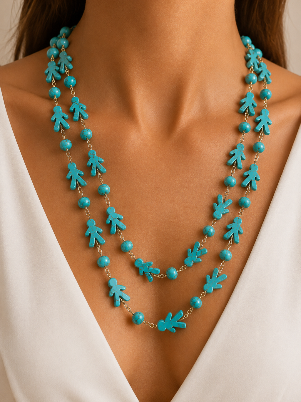 Blue Stone Mom Necklace
