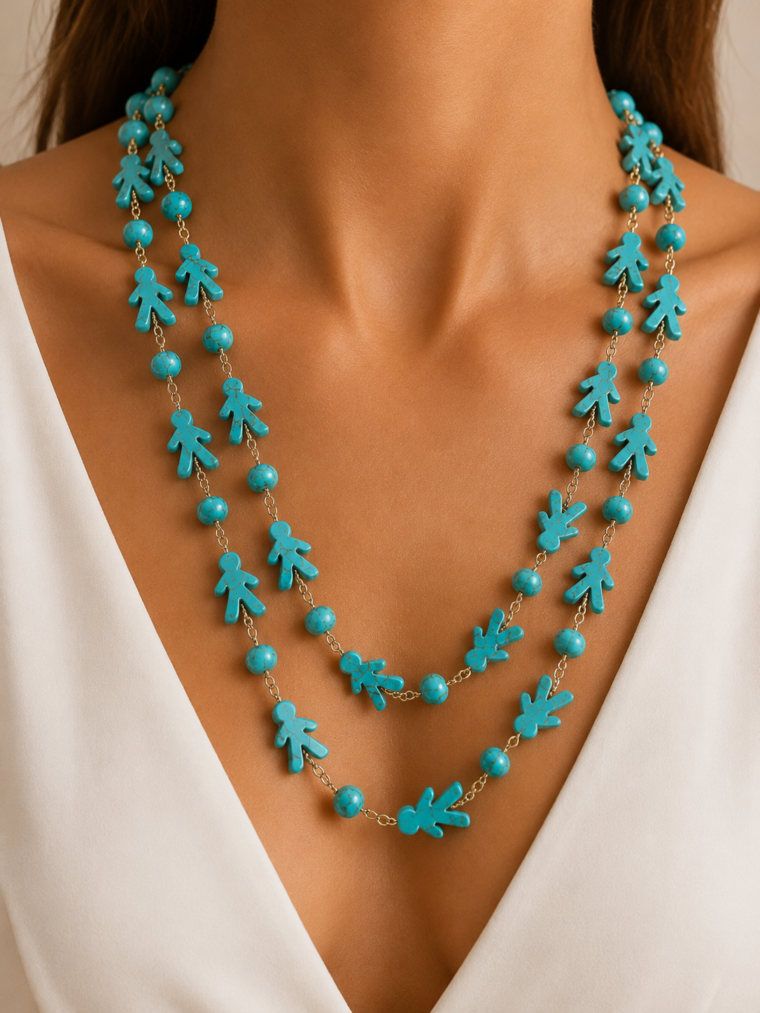 Blue Stone Mom Necklace