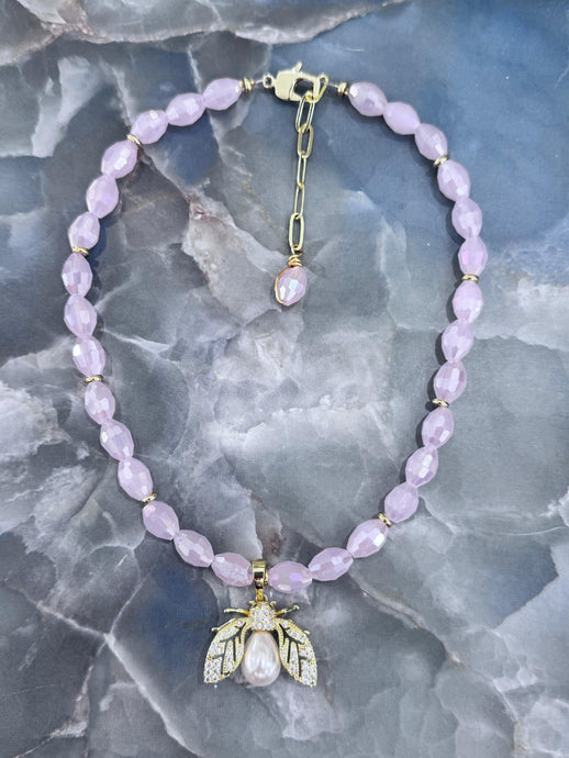 Turkish oval rhinestone necklace