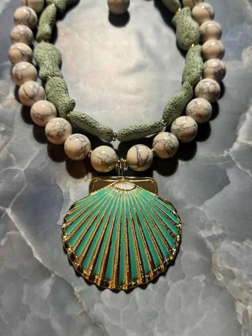 necklace with sea stones