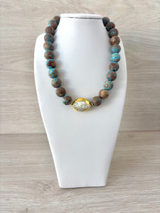 Necklace of stones, exotic, Turkish and stone