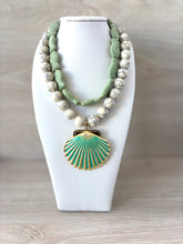 Load image into Gallery viewer, Turkish stone necklace with sea shell