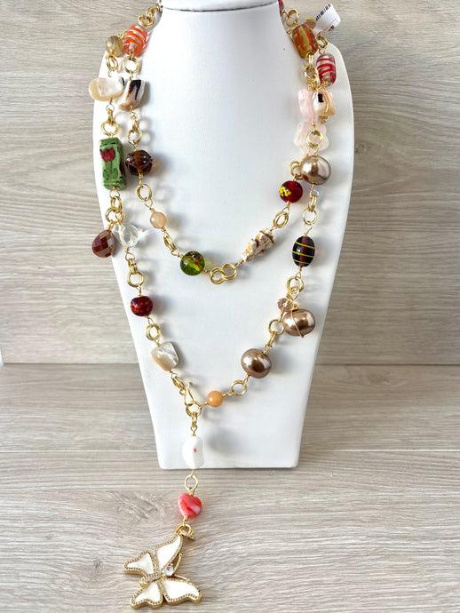 Long necklace with Turkish crystal stone