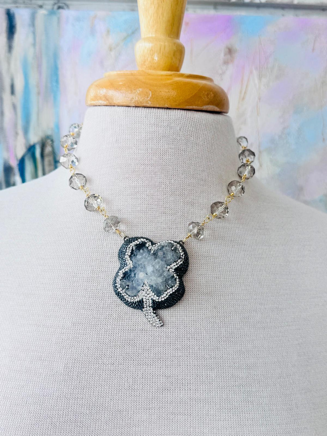 necklace with crystal stones, Turkish and stone, exotic