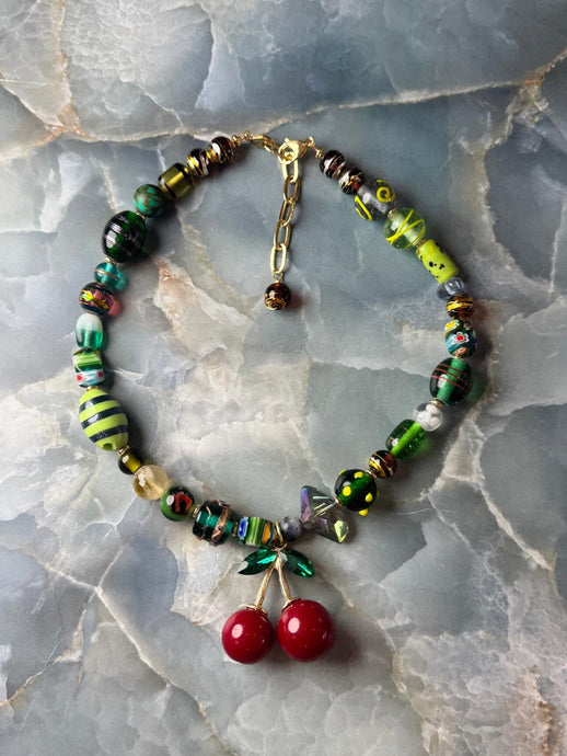 necklace with Turkish crystal stones