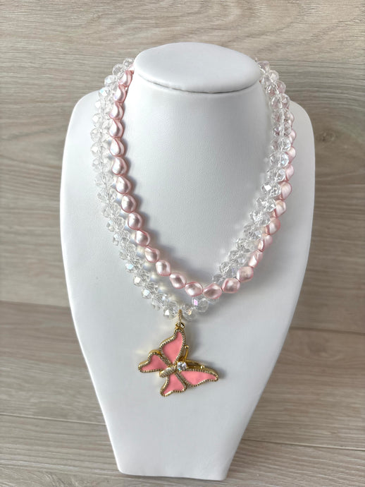 Necklace with crystal stone and Turkish stones