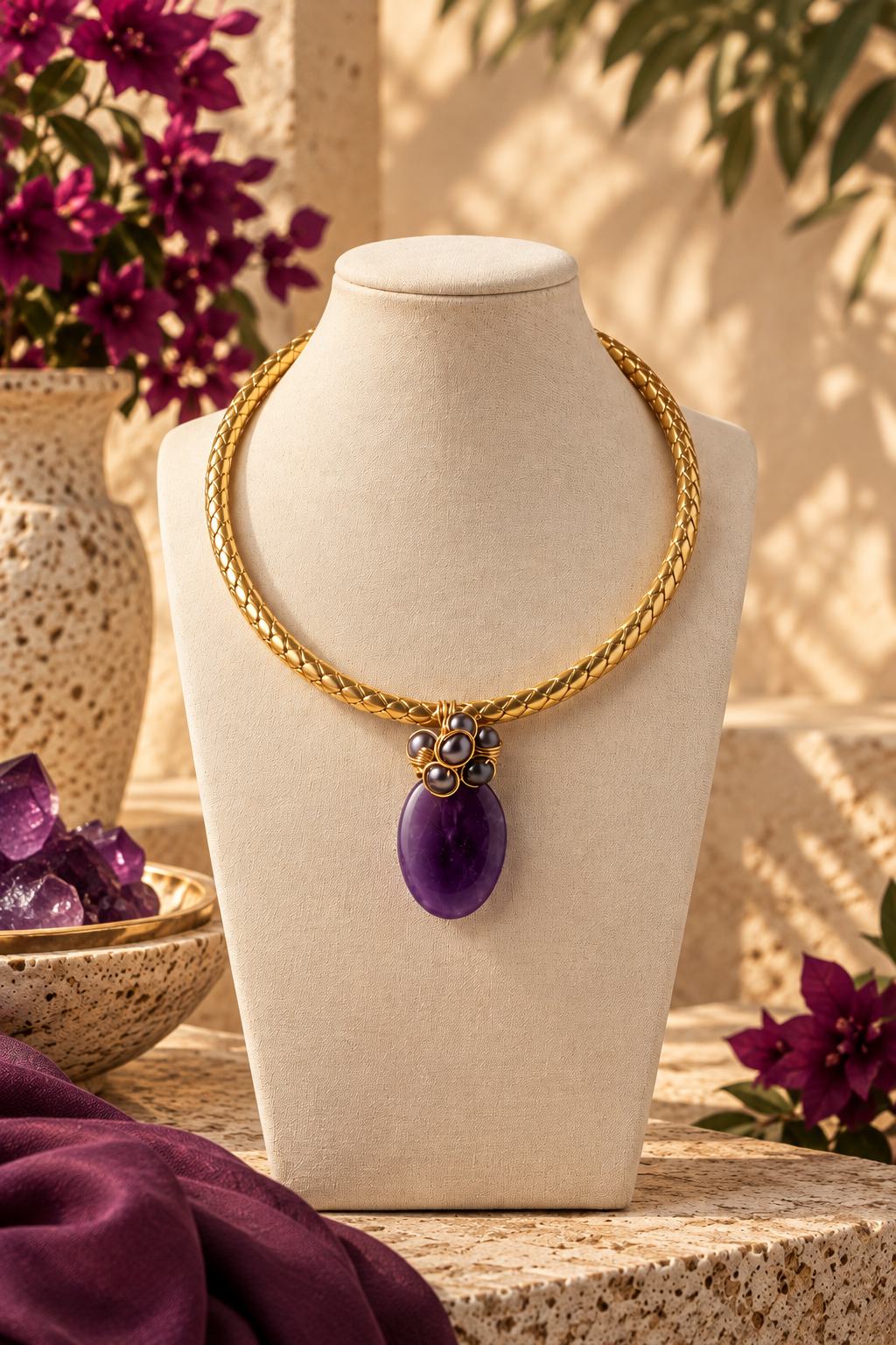 Golden Amethyst Necklace