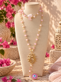 Pink Aura Eye Long Necklace