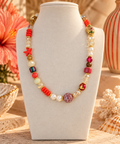 Coral Crush Handmade Stone Necklace