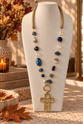 Midnight Cross Long Necklace