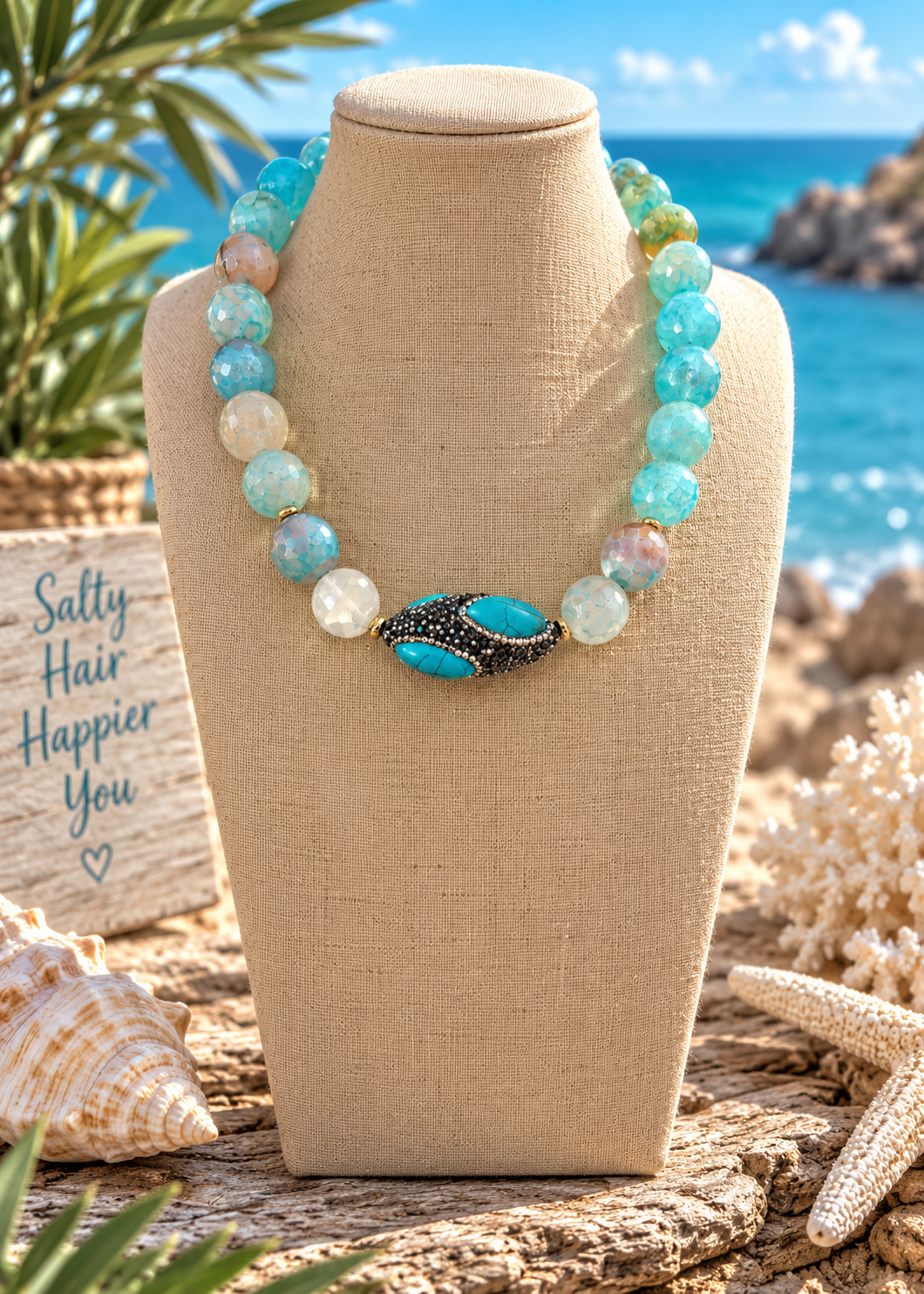 Aqua Lagoon Statement Necklace