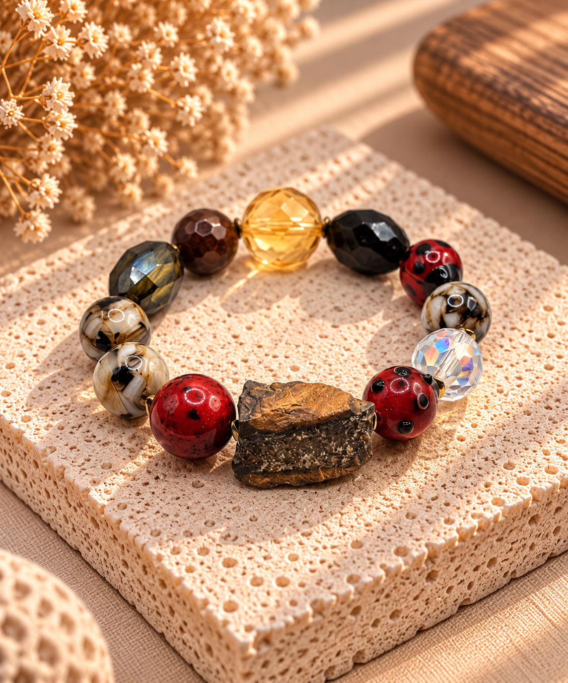 Earth & Fire Mixed Stone Bracelet