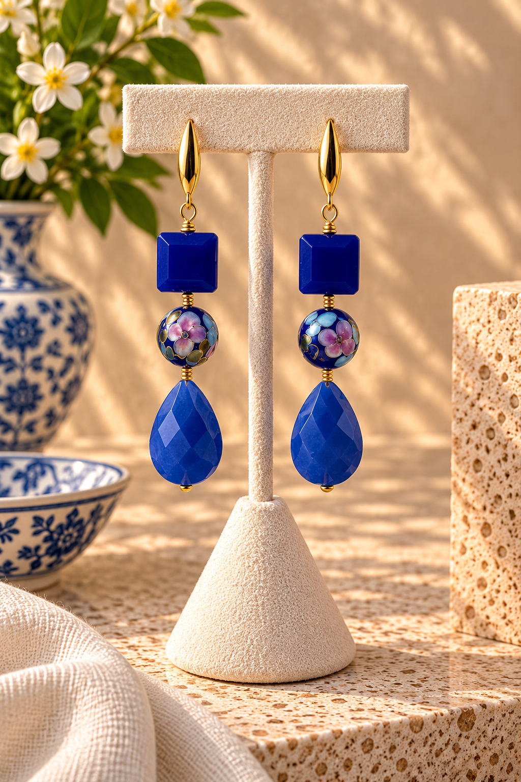 Cobalt Bloom Earrings