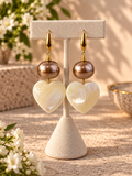 Golden Heart Drop Earrings